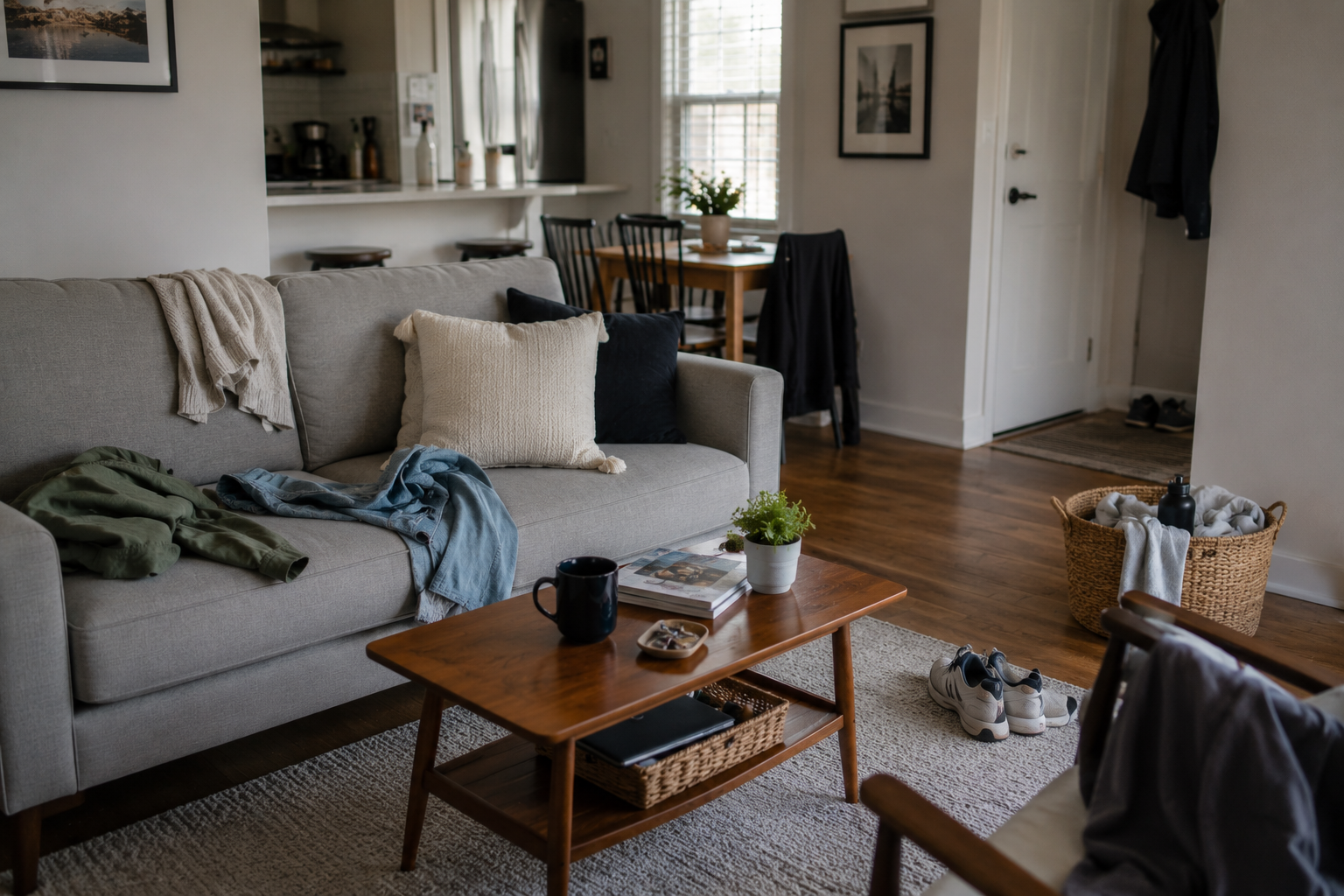 a cluttered room